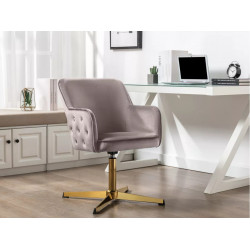 Chaise de bureau - Velours - Taupe -