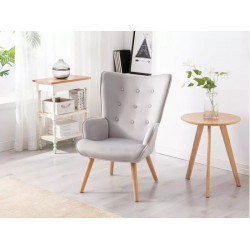 Fauteuil en velours gris