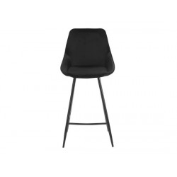 Lot de 2 tabourets de bar - Velours - Noir -