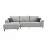 Canapé d'angle gauche en tissu texturé gris clair