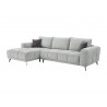Canapé d'angle gauche en tissu texturé gris clair