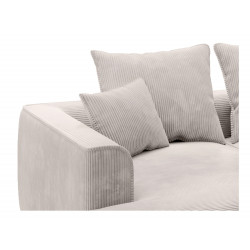 Canapé 3 places confort assise profonde en velours côtelé beige