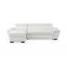 Canapé d'angle gauche convertible en cuir blanc