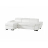 Canapé d'angle gauche convertible en cuir blanc
