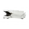 Canapé d'angle gauche convertible en cuir blanc