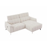 Canapé d'angle droit relax électrique en tissu texturé beige