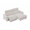 Canapé d'angle droit relax électrique en tissu texturé beige