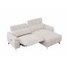 Canapé d'angle droit relax électrique en tissu texturé beige
