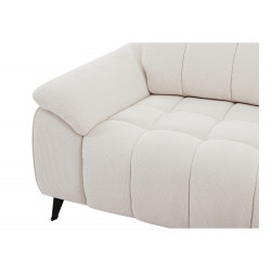Canapé d'angle droit relax électrique en tissu texturé beige