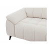 Canapé d'angle droit relax électrique en tissu texturé beige