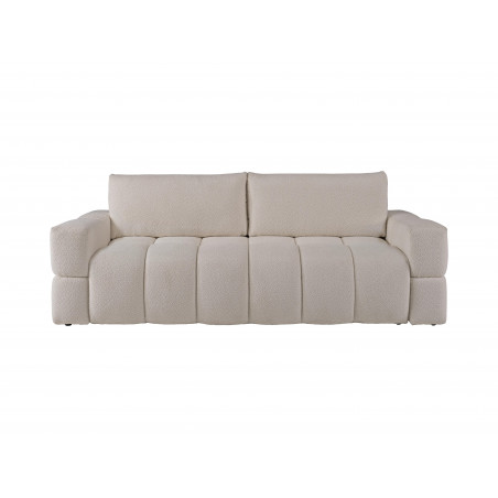 Canapé 3 places convertible en tissu bouclette beige
