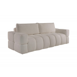 Canapé 3 places convertible en tissu bouclette beige