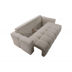 Canapé 3 places convertible en tissu bouclette beige