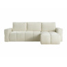 Canapé d'angle réversible convertible en tissu bouclette beige