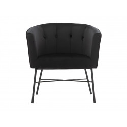 Fauteuil cabriolet en velours Noir