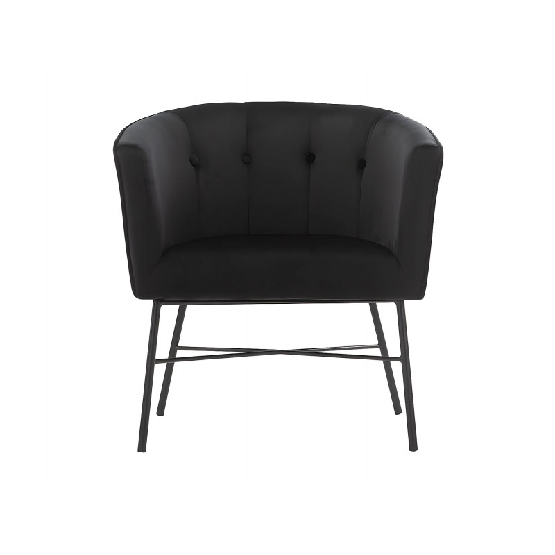 Fauteuil cabriolet en velours Noir