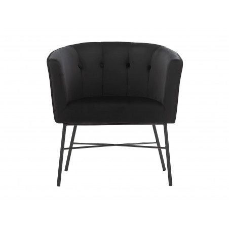 Fauteuil cabriolet en velours Noir