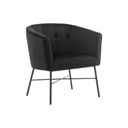 Fauteuil cabriolet en velours Noir