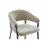 Lot de 4 chaises avec accoudoirs en tissu et métal noir - Beige -