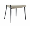 Lot de 4 chaises avec accoudoirs en tissu et métal noir - Beige -