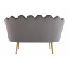 Canapé 2 places coquillage en velours anthracite