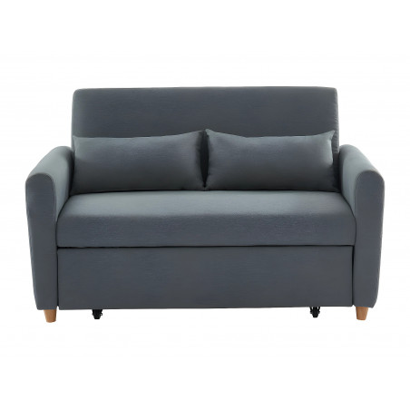 Canapé 2 places convertible en tissu gris