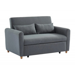 Canapé 2 places convertible en tissu gris
