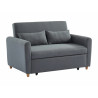 Canapé 2 places convertible en tissu gris