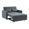 Canapé 2 places convertible en tissu gris