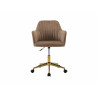 Chaise de bureau - Velours - Beige et doré - Hauteur réglable