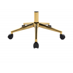 Chaise de bureau - Velours - Beige et doré - Hauteur réglable